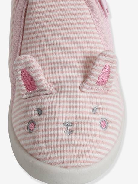 Chaussons zippés bébé en toile rayé rose 6 - vertbaudet enfant 