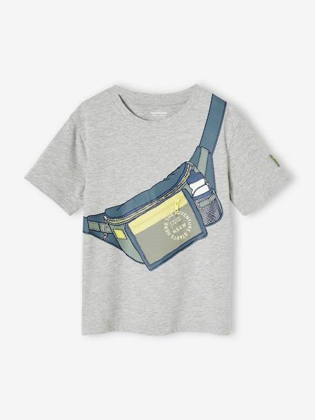 T-shirt sac banane trompe l'oeil garçon avec poche zippée gris chiné 3 - vertbaudet enfant 