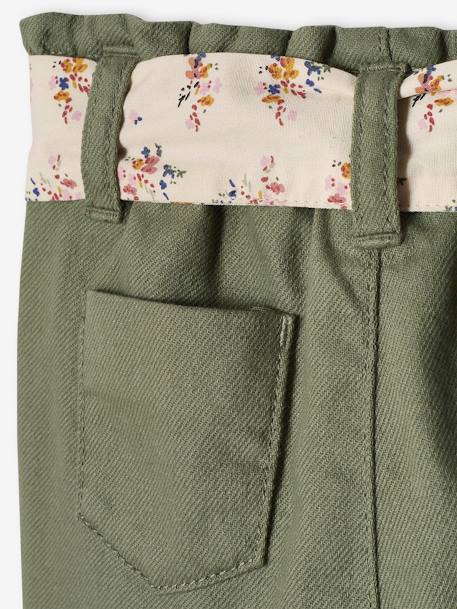 Pantalon paperbag bébé avec ceinture cappuccino+lichen+vieux rose 8 - vertbaudet enfant 