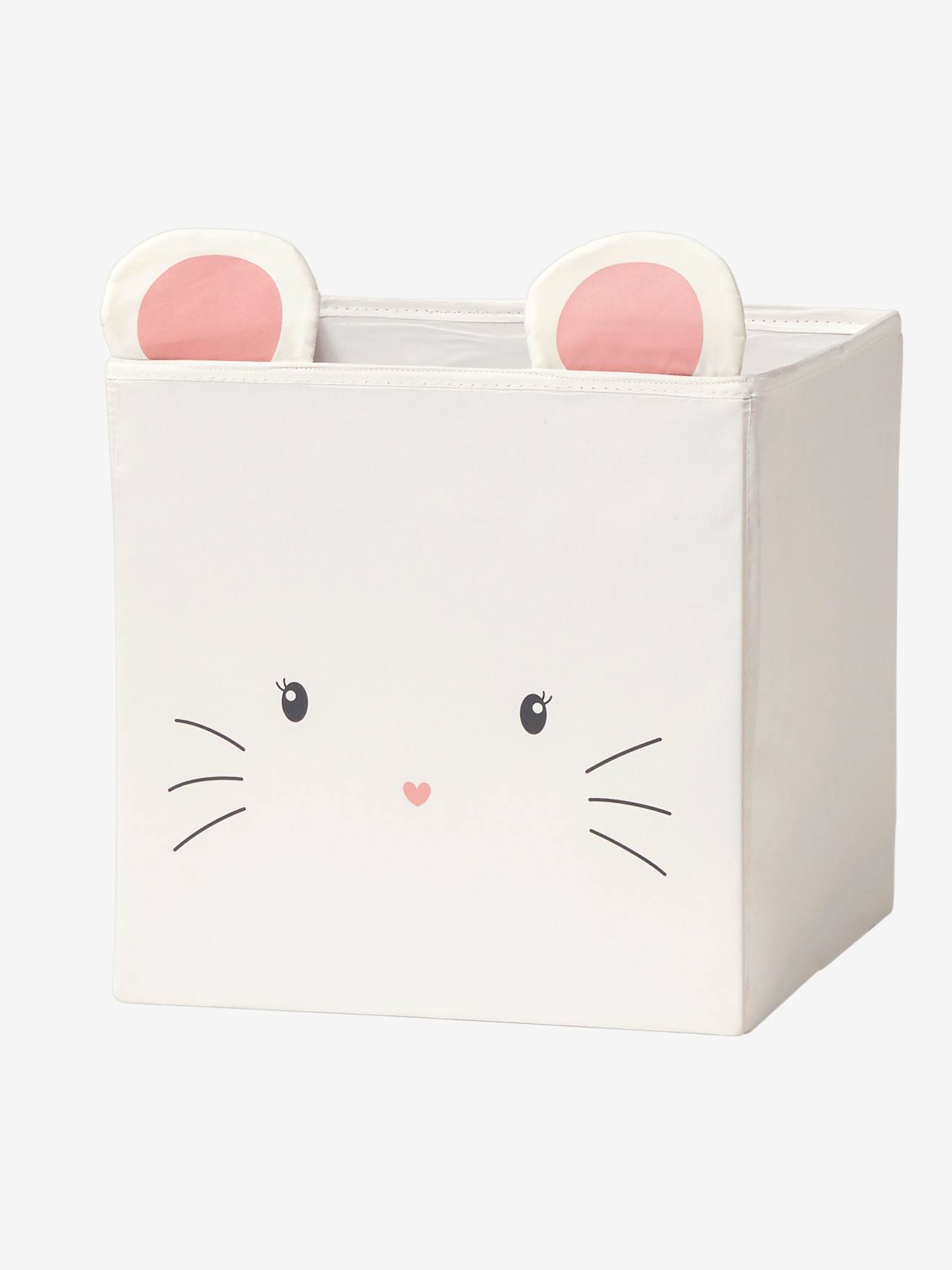 Lot de 3 bacs de rangement Souris Champêtre blanc imprimé (Vertbaudet) - Image 2