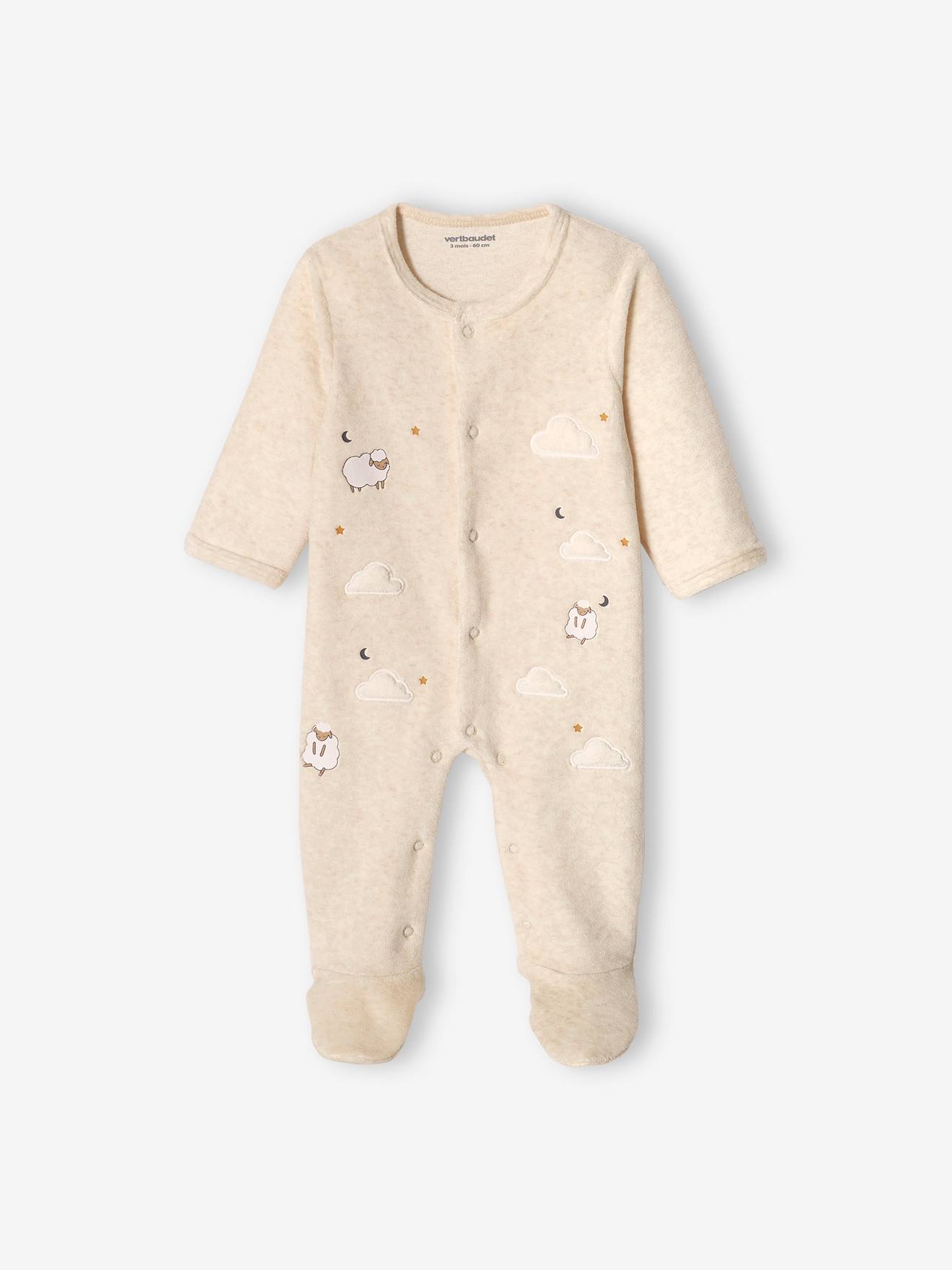 Pyjama bb mixte en velours ouverture devant beige chin 17 €