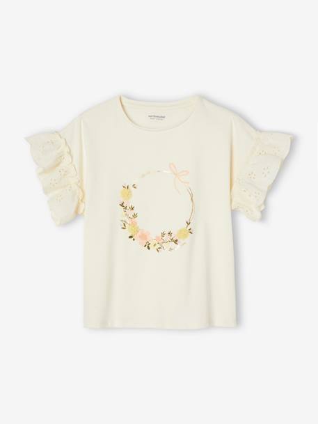 T-shirt motif couronne détails irisés fille écru 4 - vertbaudet enfant 