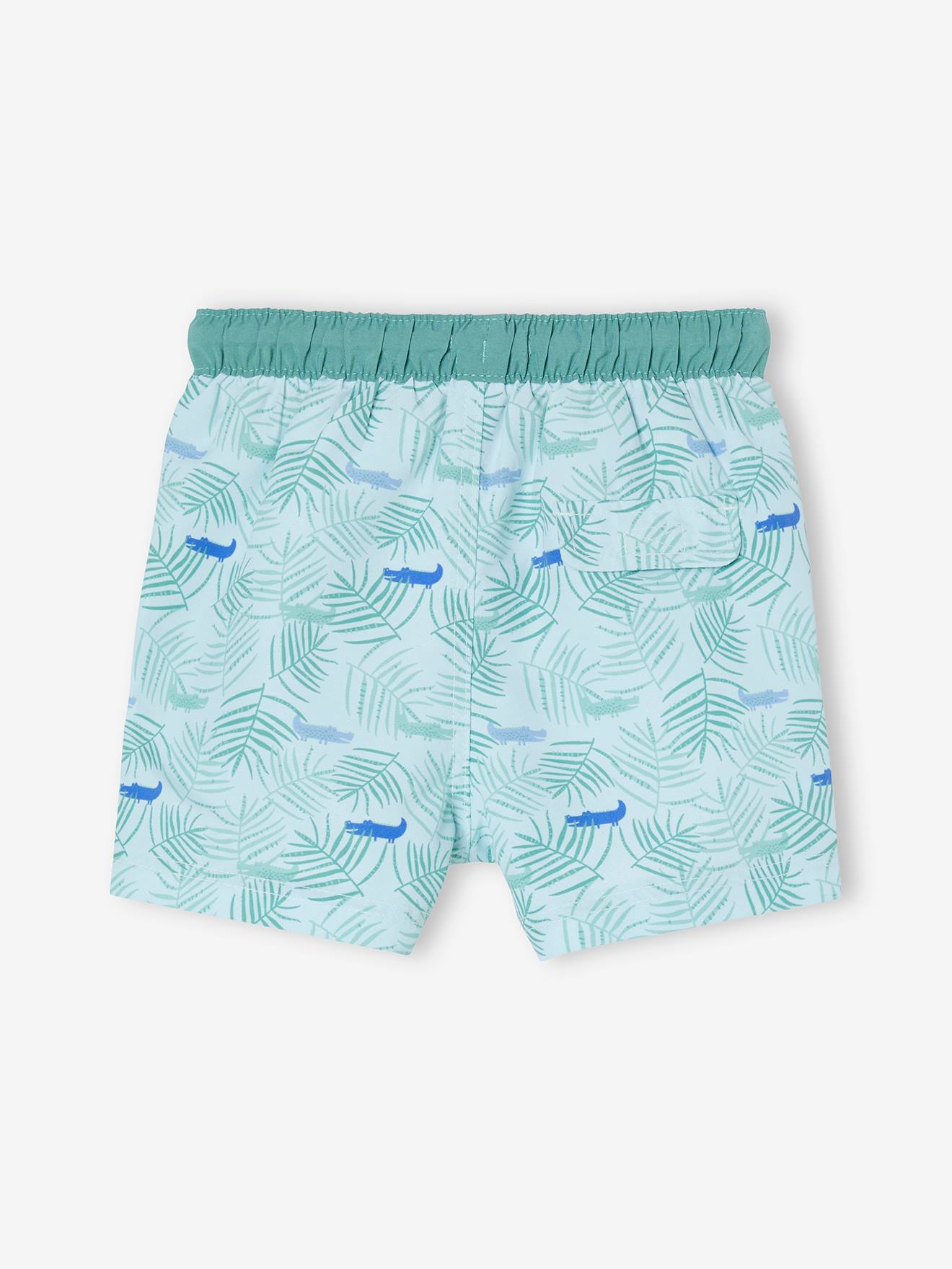 Short de bain imprimé bébé garçon vert d'eau (Vertbaudet) - Image 1