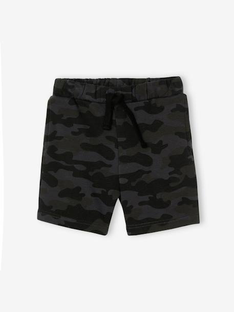 Garçon-Vêtements de sport-Bermuda camouflage en molleton garçon