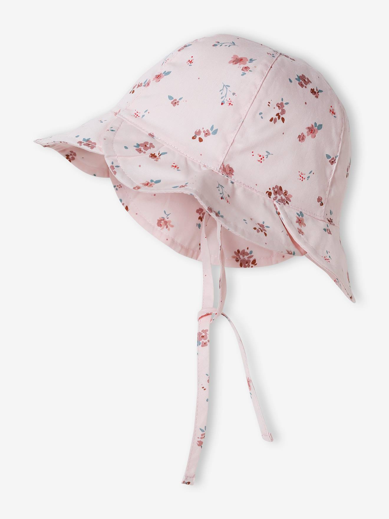 Chapeau imprimé bébé fille rose pâle