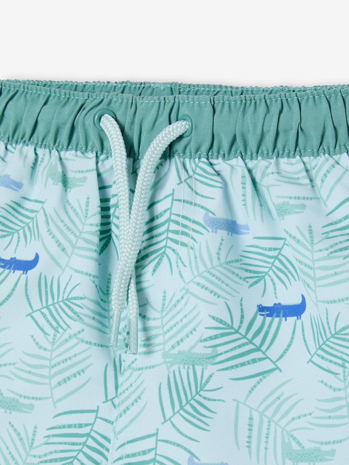 Short de bain imprimé bébé garçon vert d'eau (Vertbaudet) - Image 2