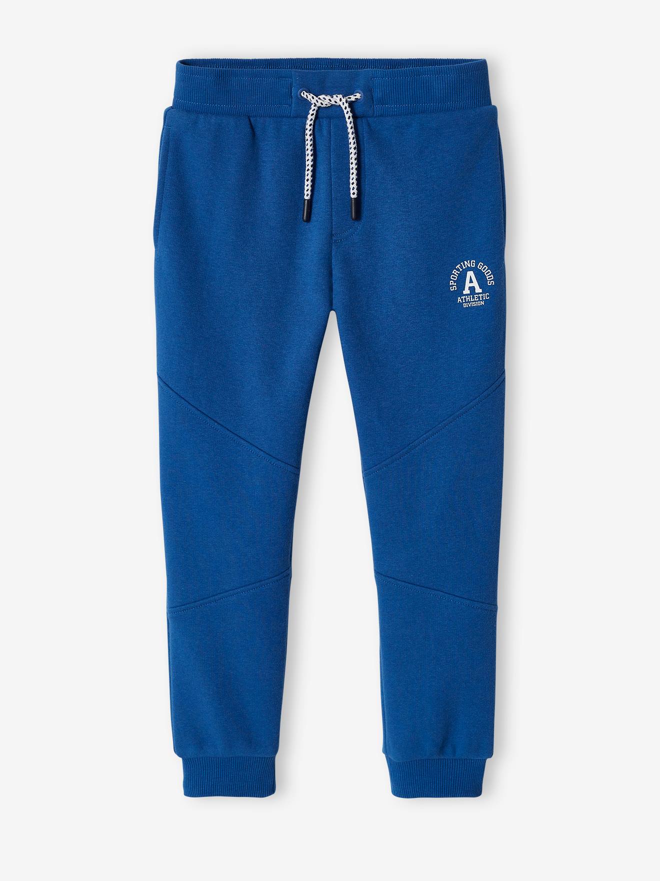 Pantalon jogging Athletic garçon en molleton bleu roi