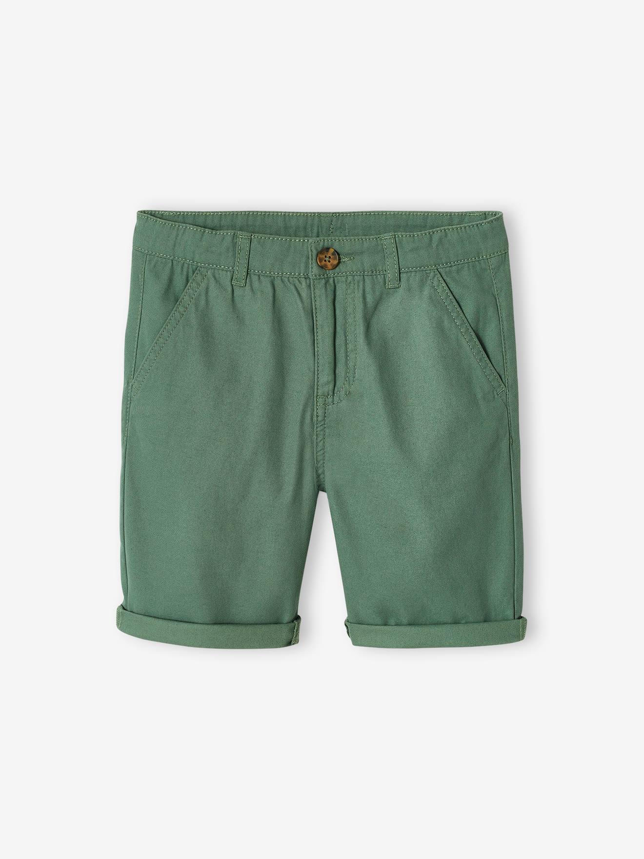 Bermuda chino garçon vert