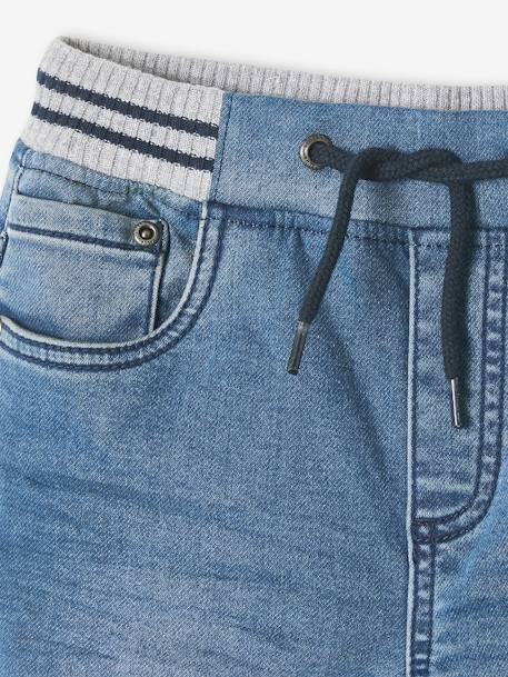 Jean garçon droit facile à enfiler denim effet molleton blue stone+BRUT FONCE+denim black+denim bleached+denim gris+double stone 34 - vertbaudet enfant 