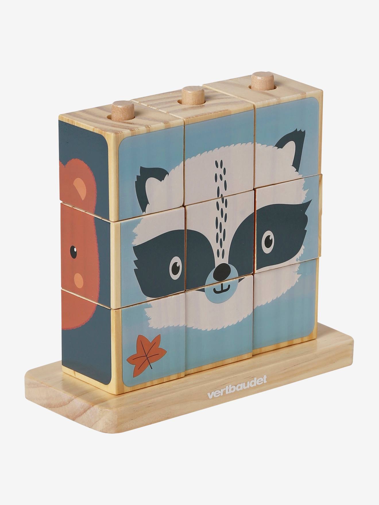 Puzzle de cubes à empiler en bois FSC® bois (Vertbaudet) - Image 2