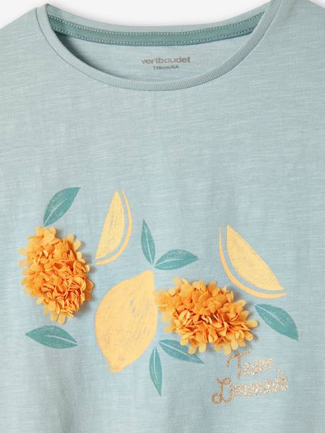 T-shirt fille animation relief et détails irisés fille abricot+bleu ciel+encre+rayé marine+vert amande 6 - vertbaudet enfant 