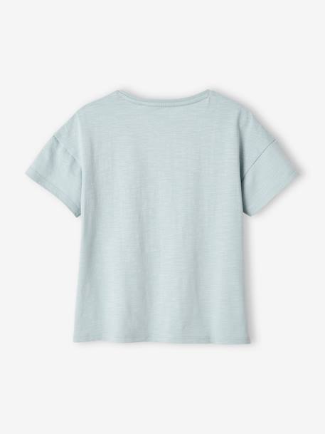 T-shirt fille animation relief et détails irisés fille abricot+bleu ciel+encre+rayé marine+vert amande 5 - vertbaudet enfant 