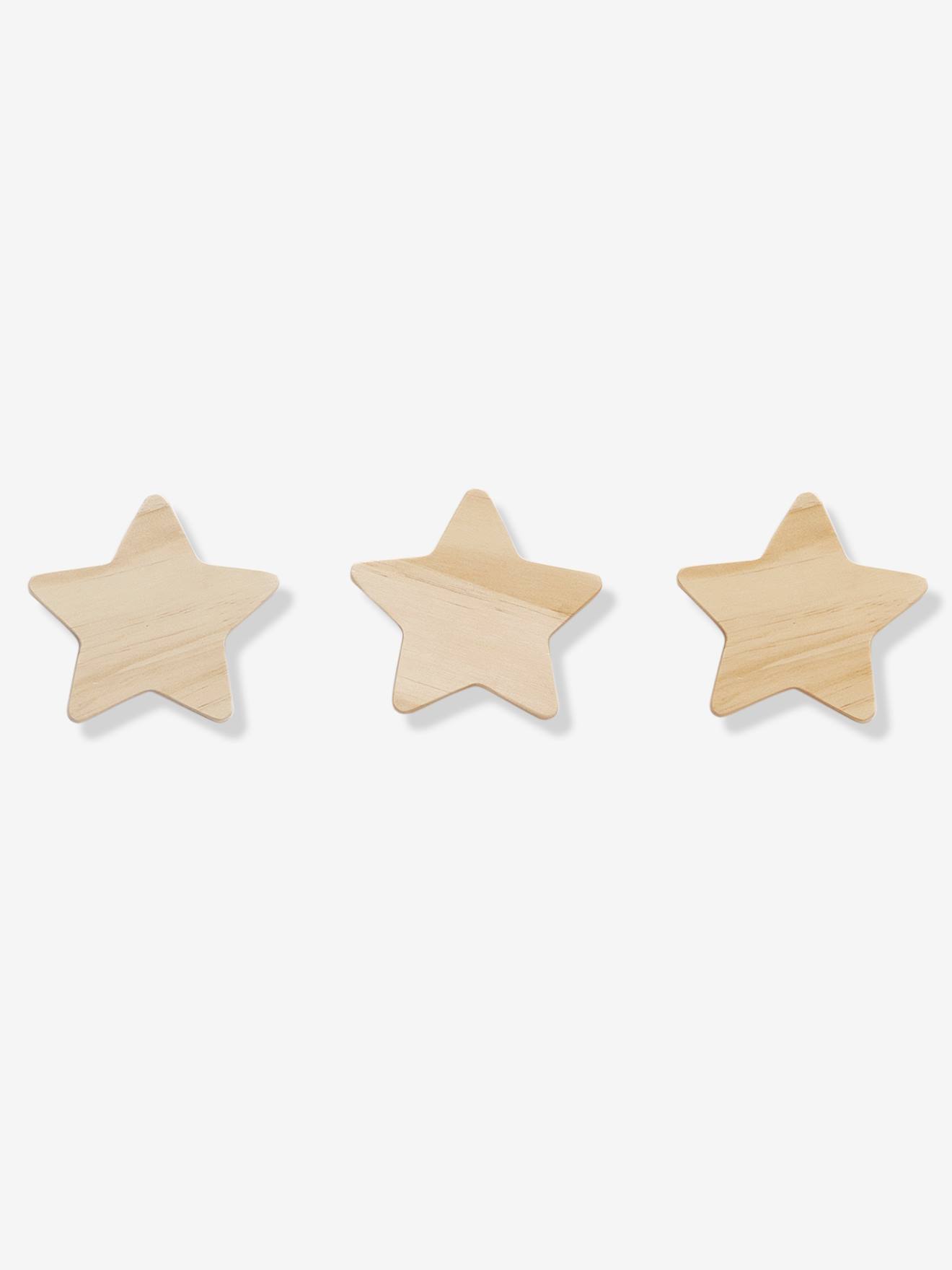 Lot de 3 patères étoiles LIGNE SIRIUS bois