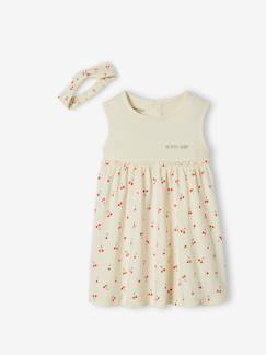 Robe Bébé Fille Vertbaudet + Bandeau - 100% Coton, Imprimé Tilleul