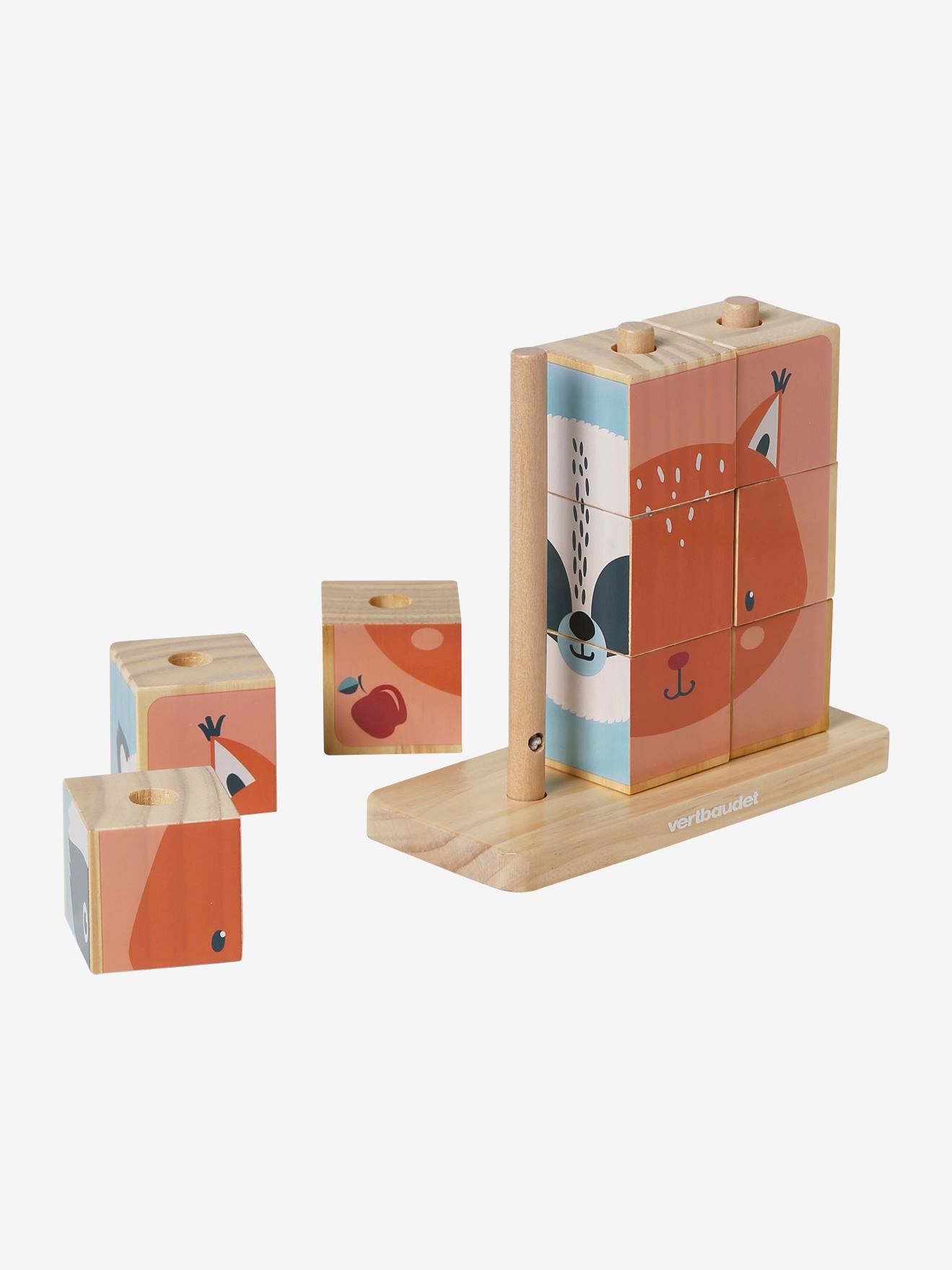 Puzzle de cubes à empiler en bois FSC® bois (Vertbaudet) - Image 3