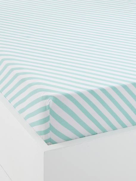 Drap Housse Bebe Jungle Party Oeko Tex Vert Blanc Vertbaudet