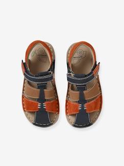 VERTBAUDET Sandales scratchées fermées cuir bébé or 21