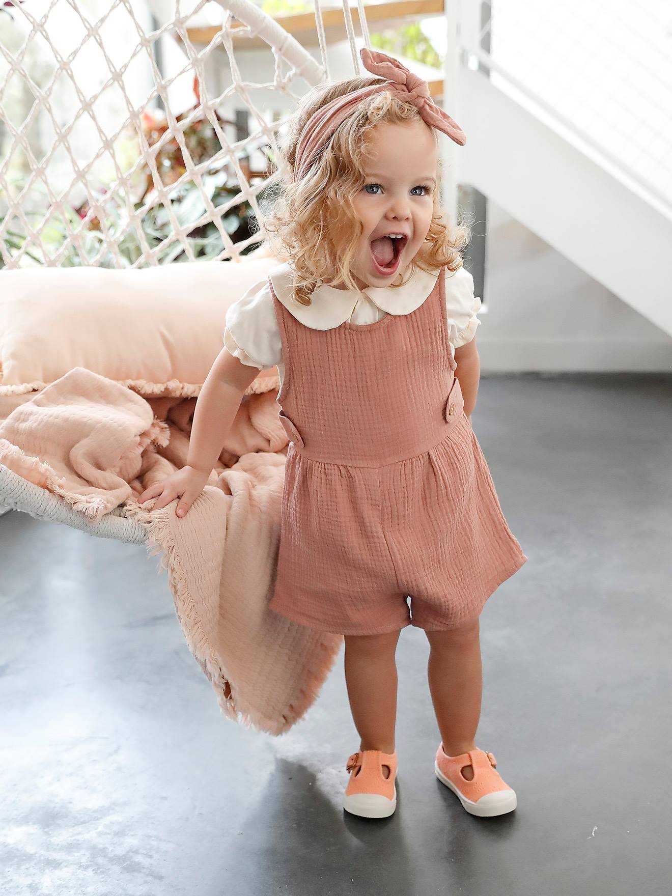 Ensemble 3 pièces bébé personnalisable vieux rose