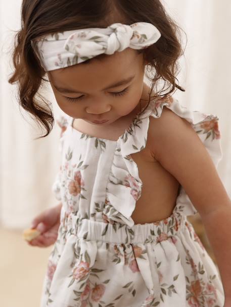 Ensemble 3 pièces bébé robe, bloomer et bandeau assorti blanc 11 - vertbaudet enfant 