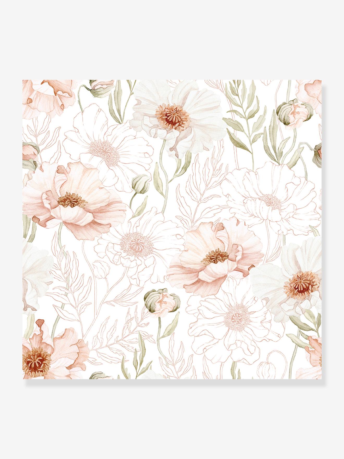 Papier peint Coquelicots Poppies rose nude (Lilipinso) - Image 1