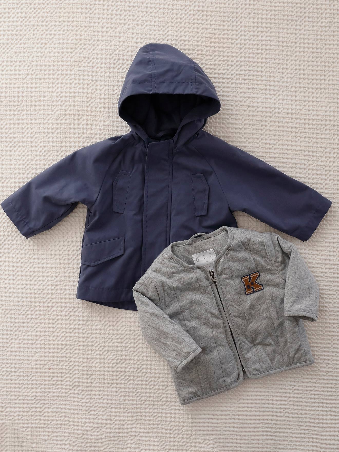 Parka 3 en 1 bébé avec blouson amovible en molleton bleu ardoise
