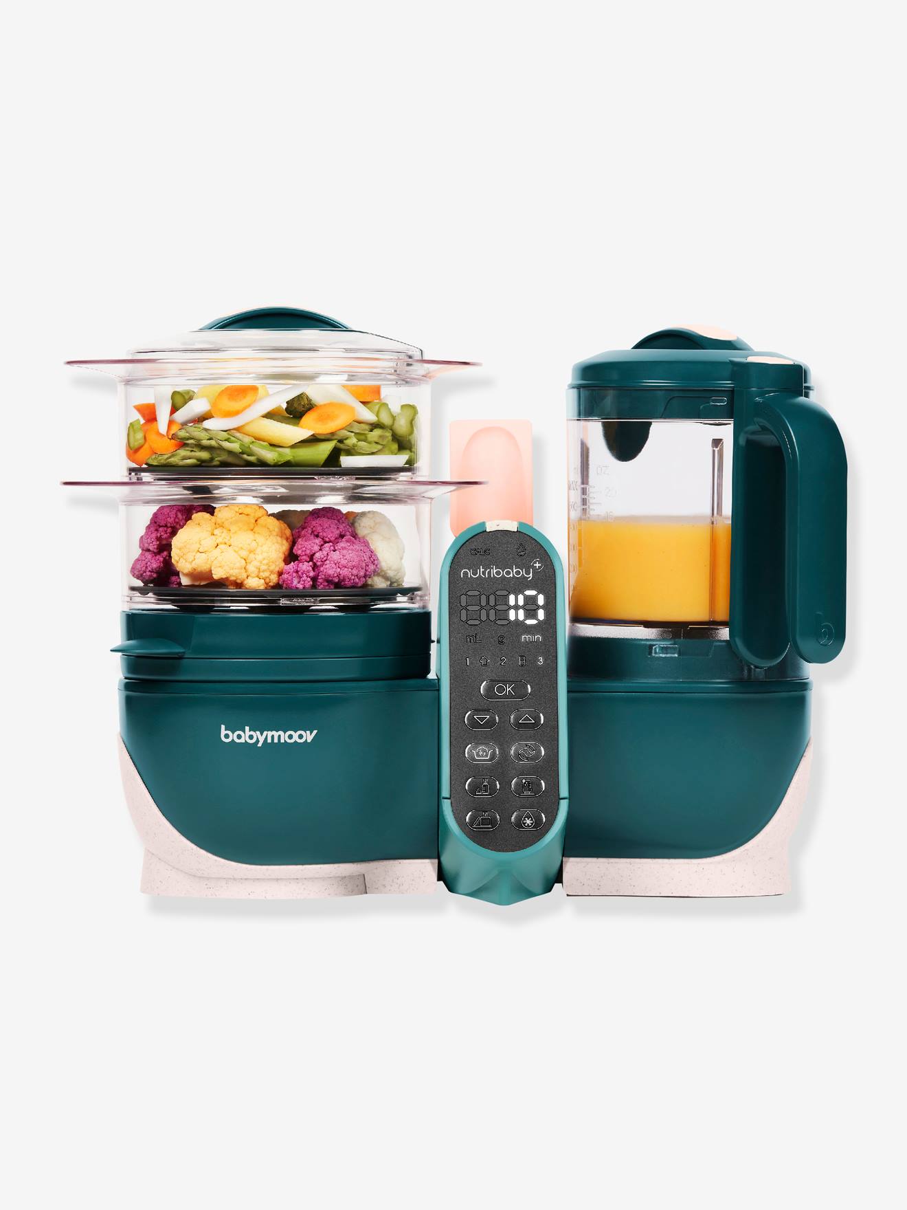 Robot multifonction BABYMOOV Nutribaby+ Préparateur culinaire cuiseur et mixeur opal green