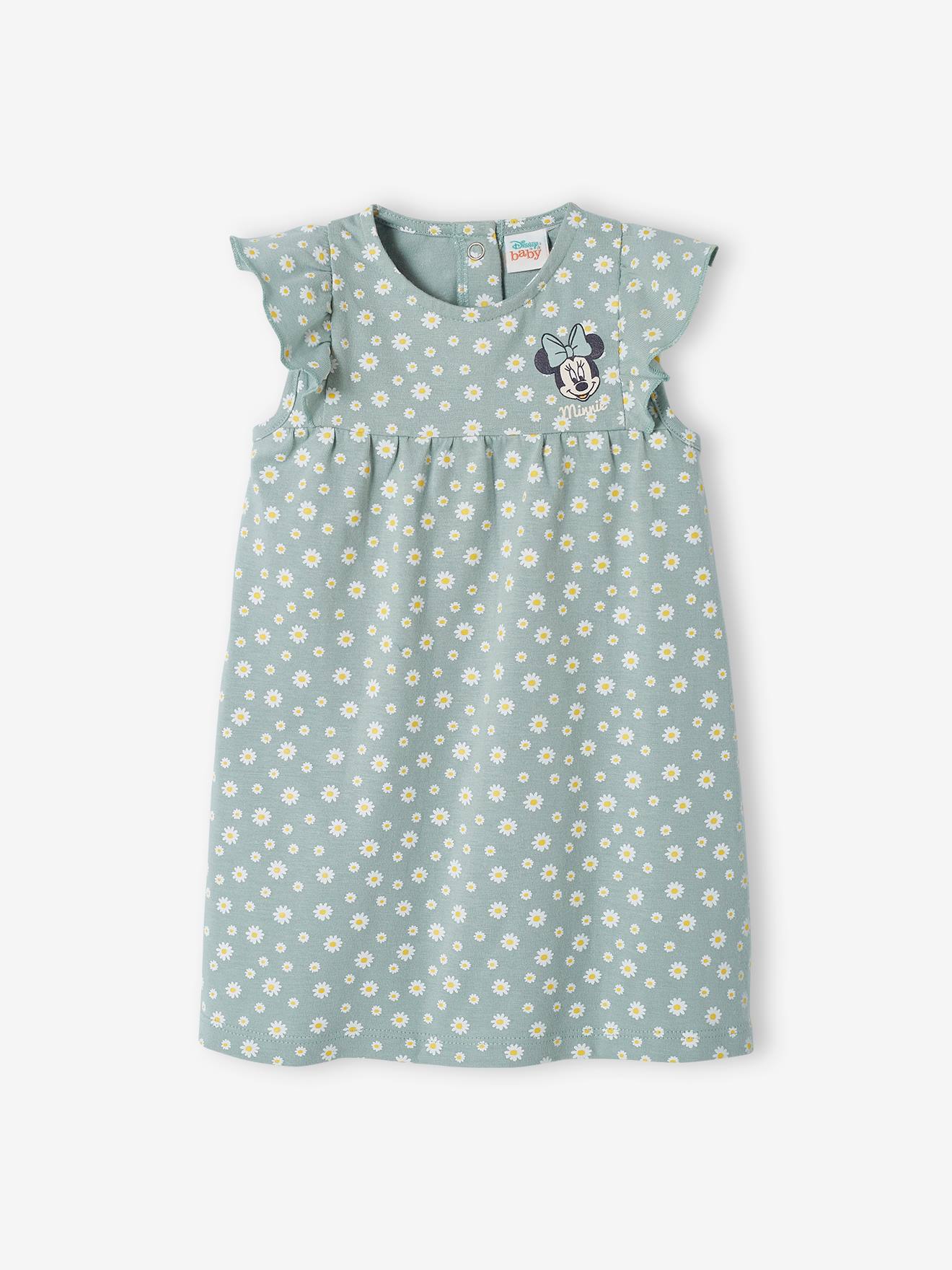 Robe bébé fille Disney Minnie vert d'eau