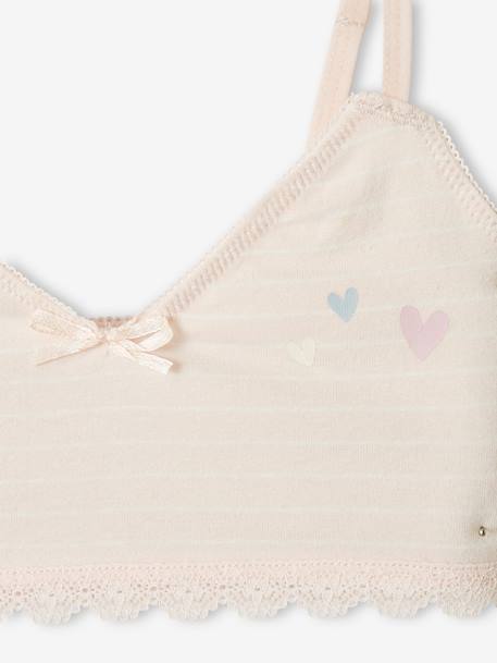 LOREZA Lot De 5 Brassières Coton Fille Dos Nageur Strass – Ultra Confort 2-13 Ans