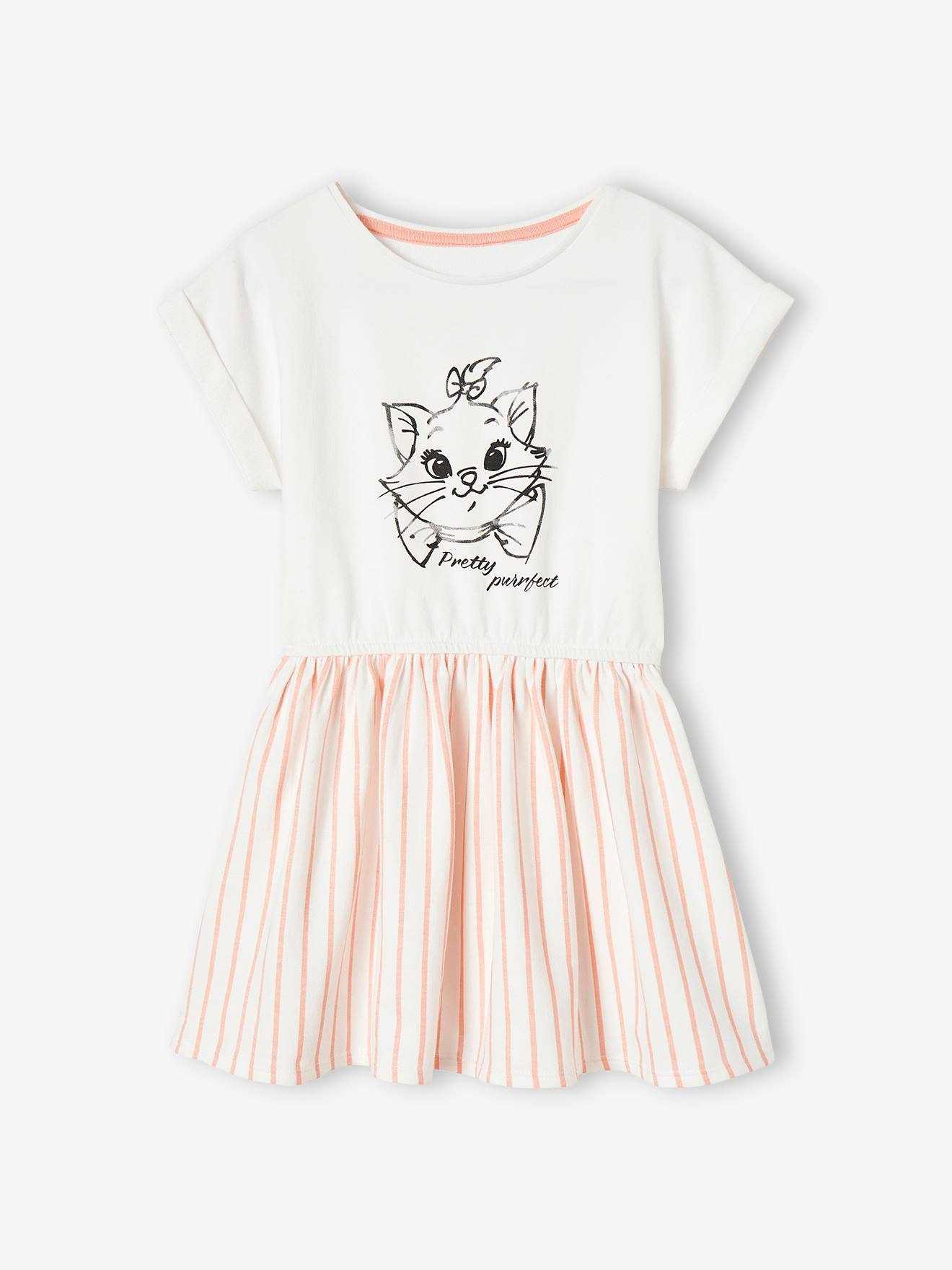 Robe sweat fille Disney Marie les Aristochats rose pâle