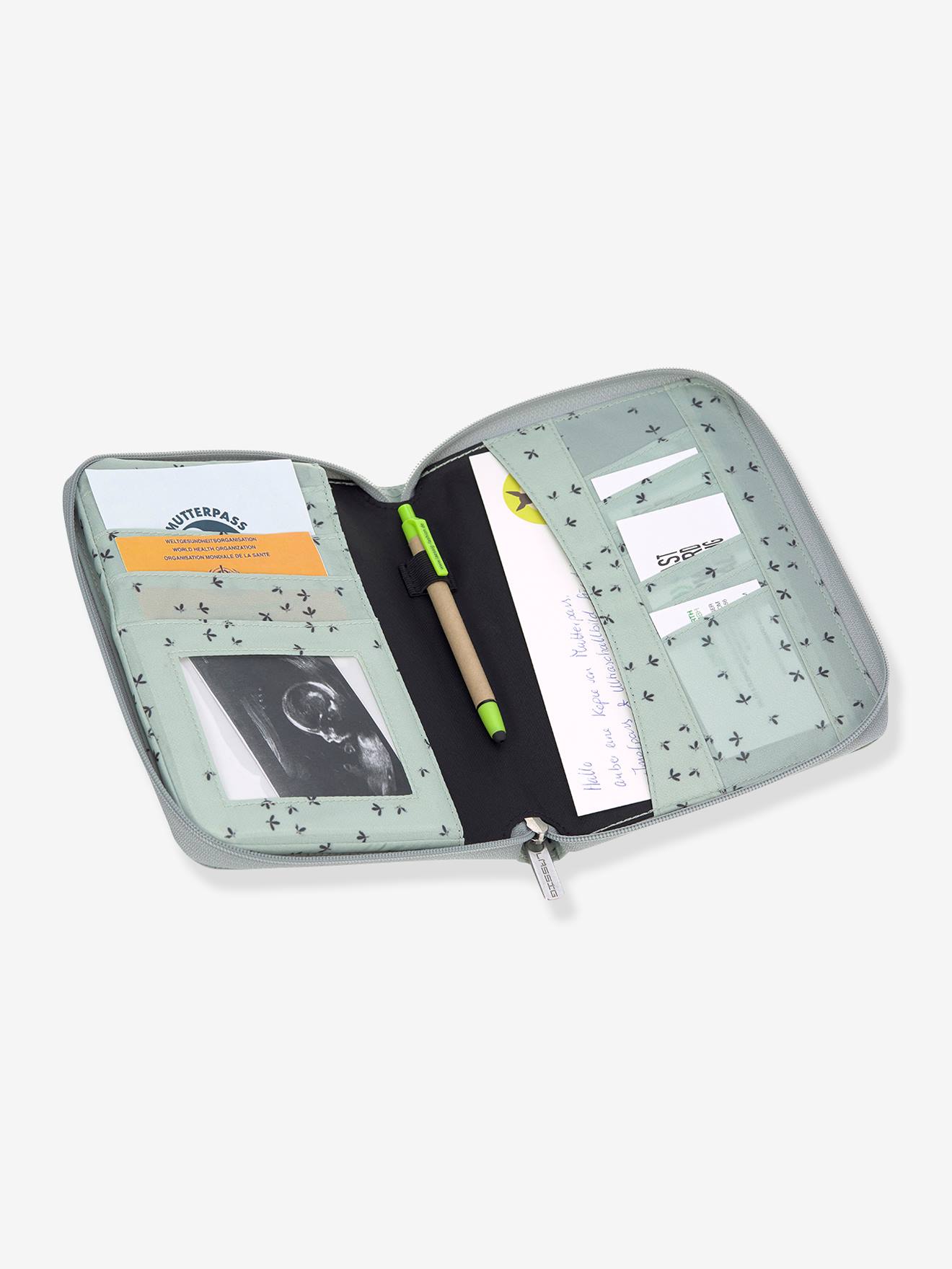 Pochette carnet de santé LÄSSIG floral menthe (Lassig) - Image 1