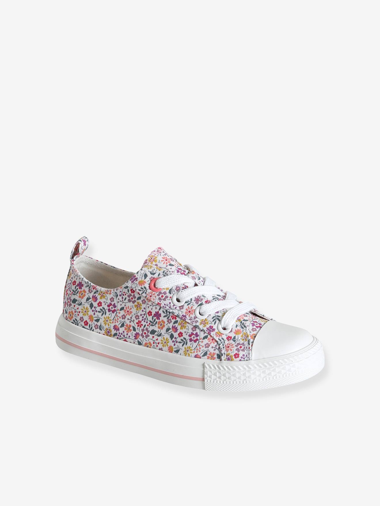 Baskets fille en toile fantaisie blush