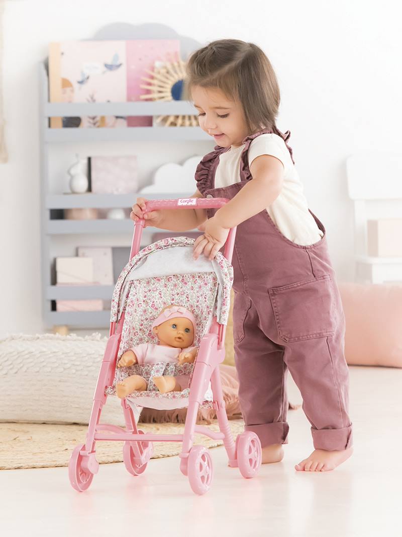 Poussette Poupon Corolle Rose - Pour Poupées 36-42cm - Dès 3 Ans