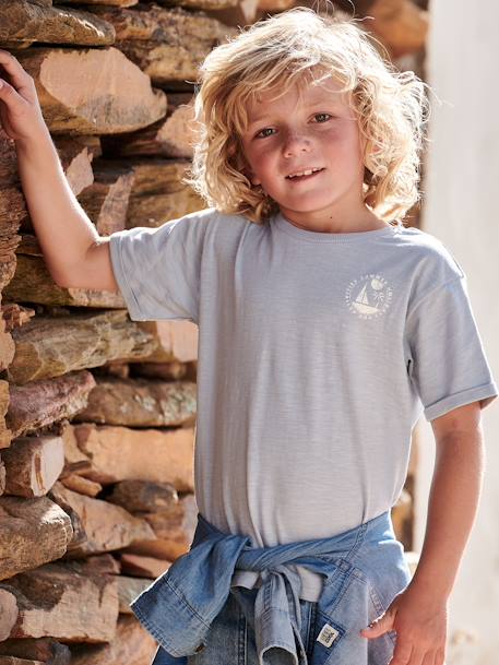 T-shirt maxi motif bateau au dos garçon bleu ciel 7 - vertbaudet enfant 