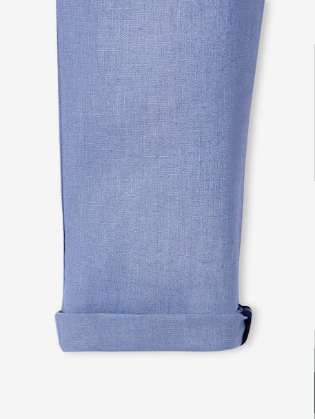 Pantalon garçon cérémonie chino en coton/lin beige+beige clair+bleu+marine foncé+vert sauge 21 - vertbaudet enfant 