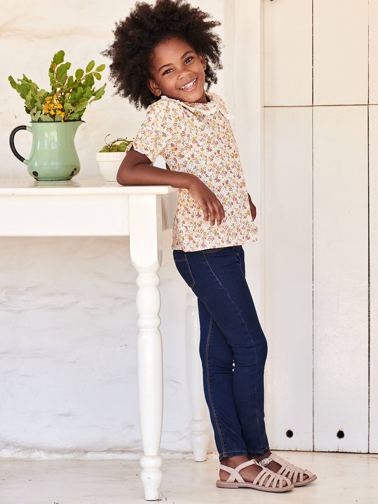 Tregging en denim waterless fille denim brut