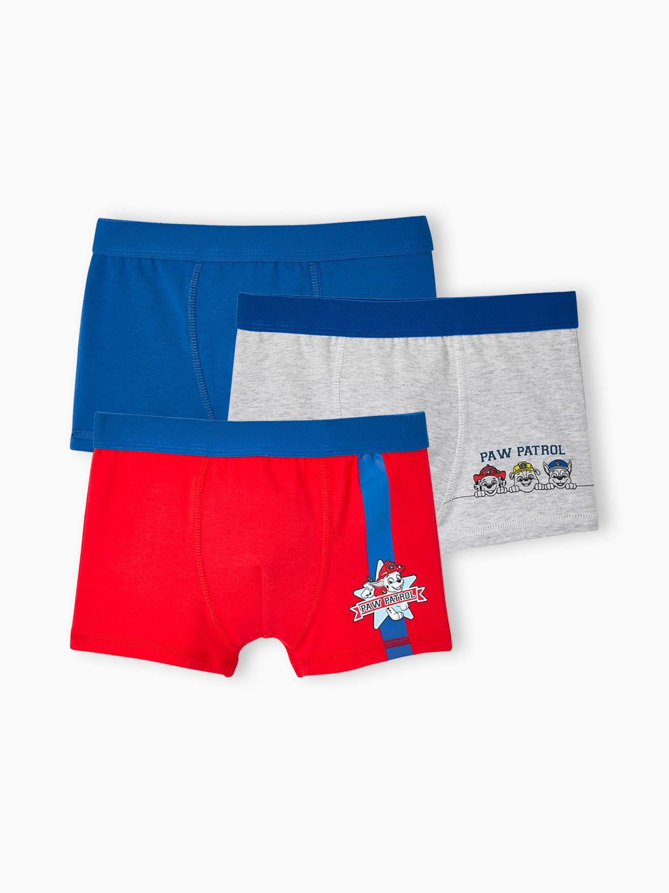 Lot de 3 boxers garçon Pat'Patrouille bleu électrique Lot de 3 boxers garçon Pat'Patrouille bleu électrique