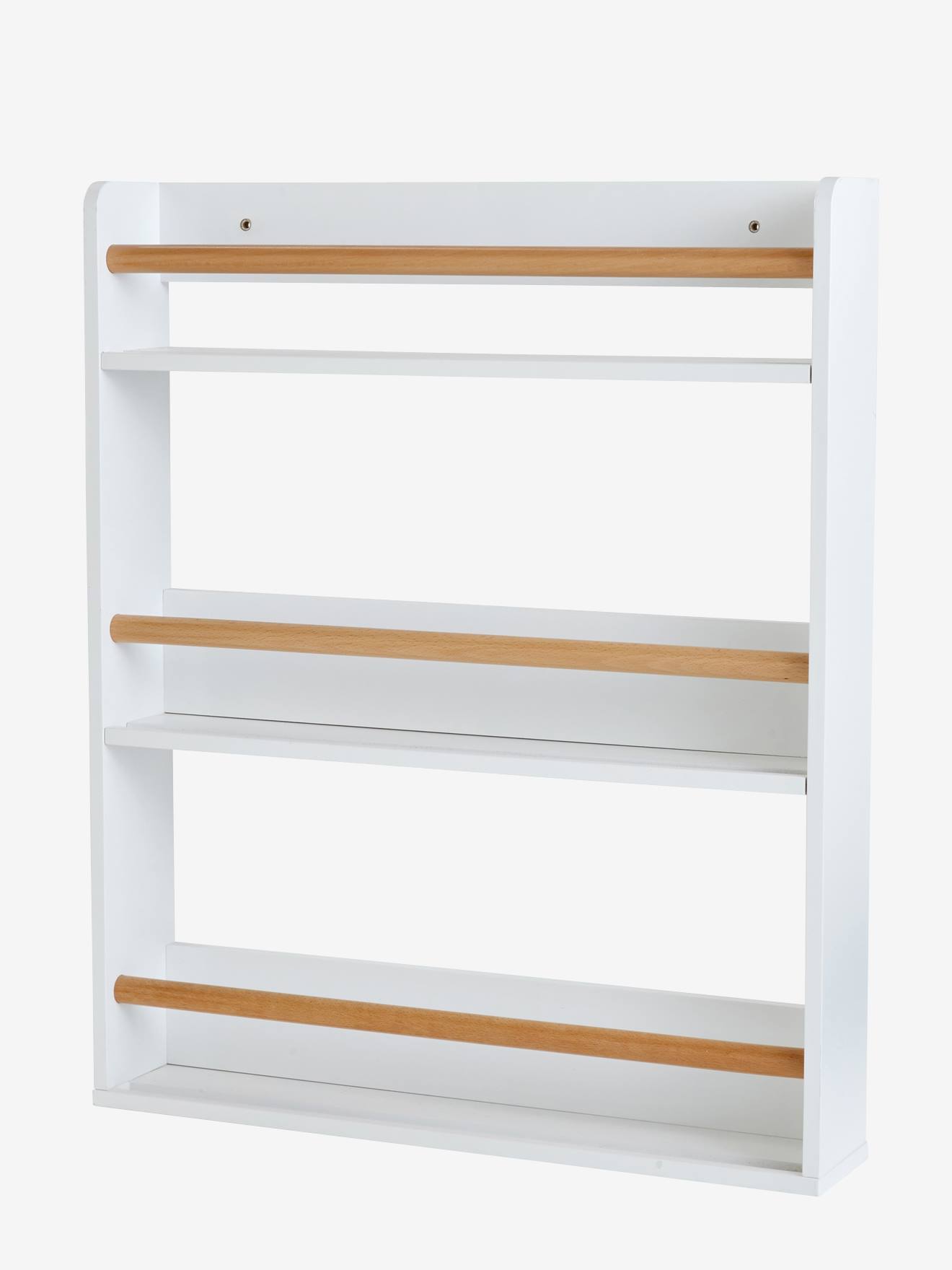 Etagère à livres 3 niveaux blanc/bois