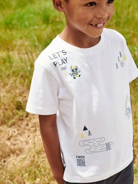 Tee-shirt motif jeu de piste garçon blanc 4 - vertbaudet enfant 