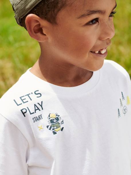 Tee-shirt motif jeu de piste garçon blanc 5 - vertbaudet enfant 