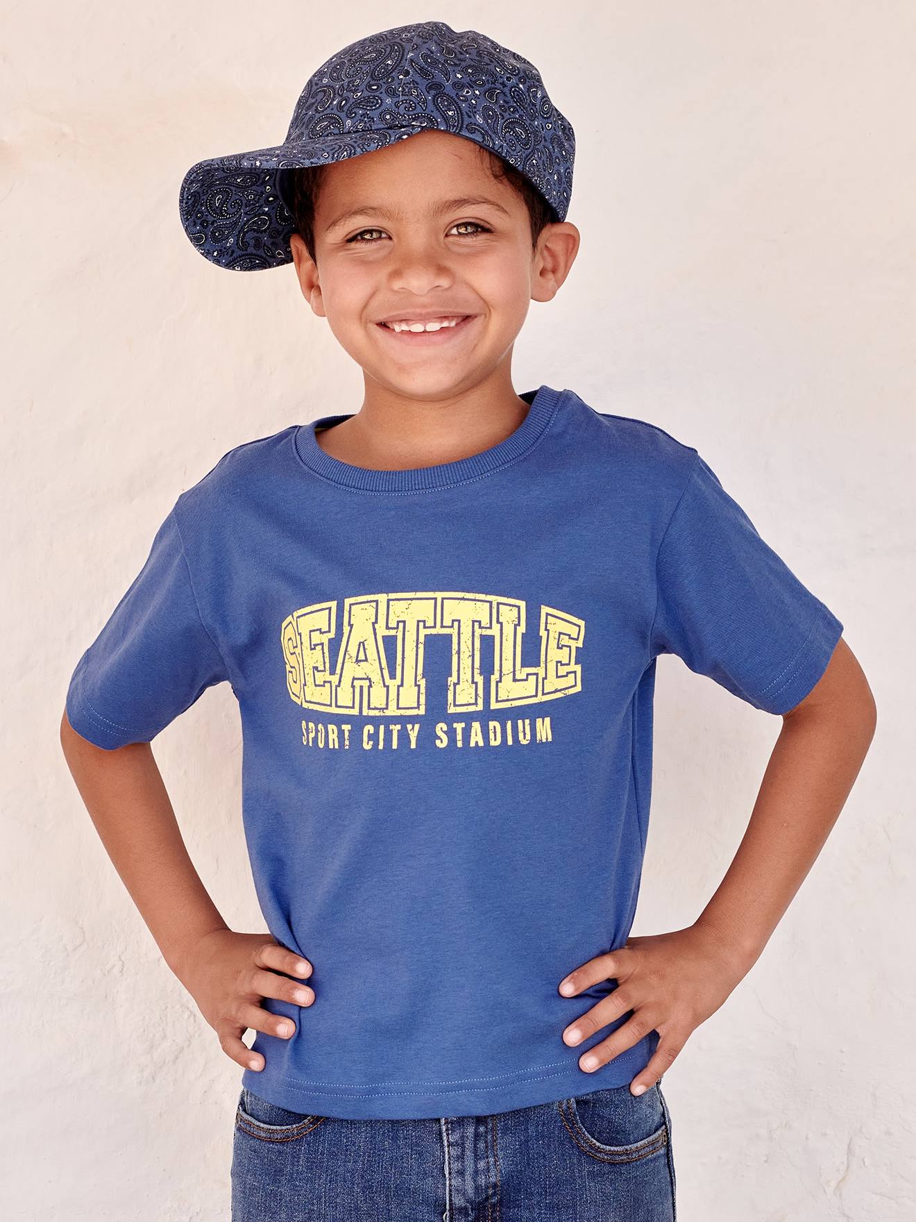 T-shirt team sport esprit collège garçon bleu