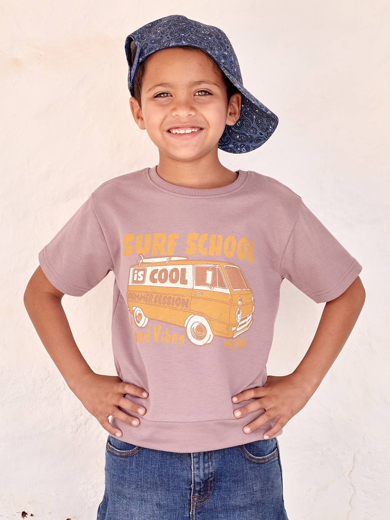 T-shirt motif Van garçon lavande