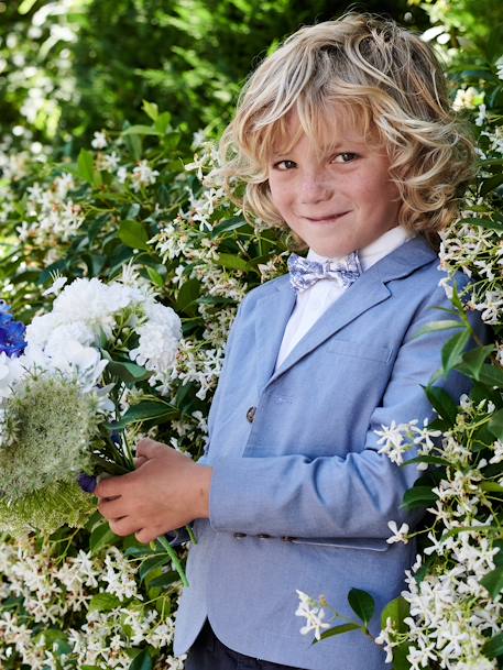 Veste de cérémonie garçon en coton/lin beige clair+bleu+marine foncé+vert sauge 15 - vertbaudet enfant 