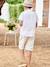 Bermuda garçon cérémonie en coton/lin beige+beige clair+bleu+marine foncé+vert sauge 14 - vertbaudet enfant 