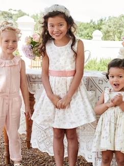 Fille-Robe-Robe de cérémonie fille motifs fleurs