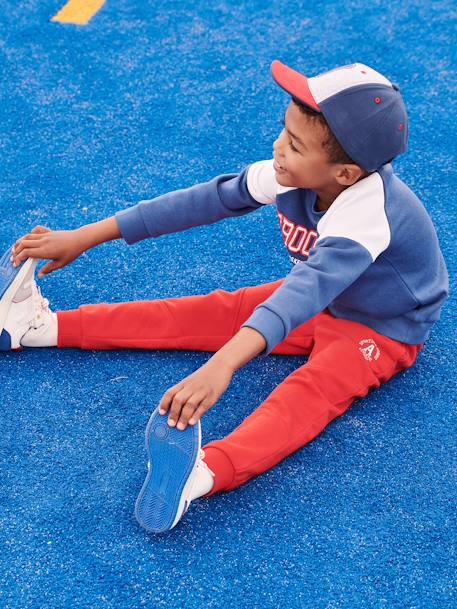 Pantalon jogging 'Athletic' garçon en molleton BLEU CANARD+bleu roi+chocolat+rouge 16 - vertbaudet enfant 