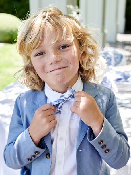 Veste de cérémonie garçon en coton/lin beige clair+bleu+marine foncé+vert sauge 17 - vertbaudet enfant 