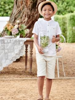 Bermuda garçon cérémonie en coton/lin  - vertbaudet enfant