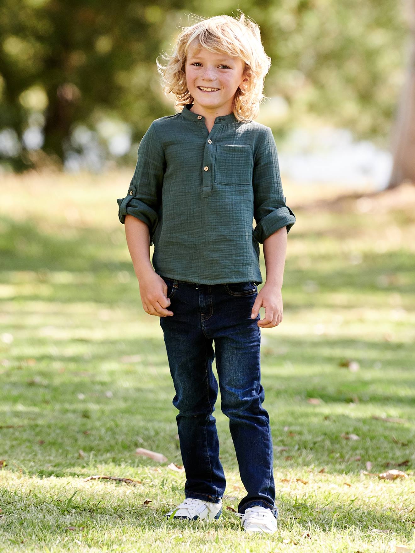 Jean garçon droit morphologique FIN denim brut