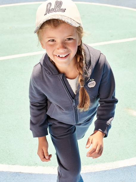 Sweat fille zippé à capuche sport bleu 3 - vertbaudet enfant 