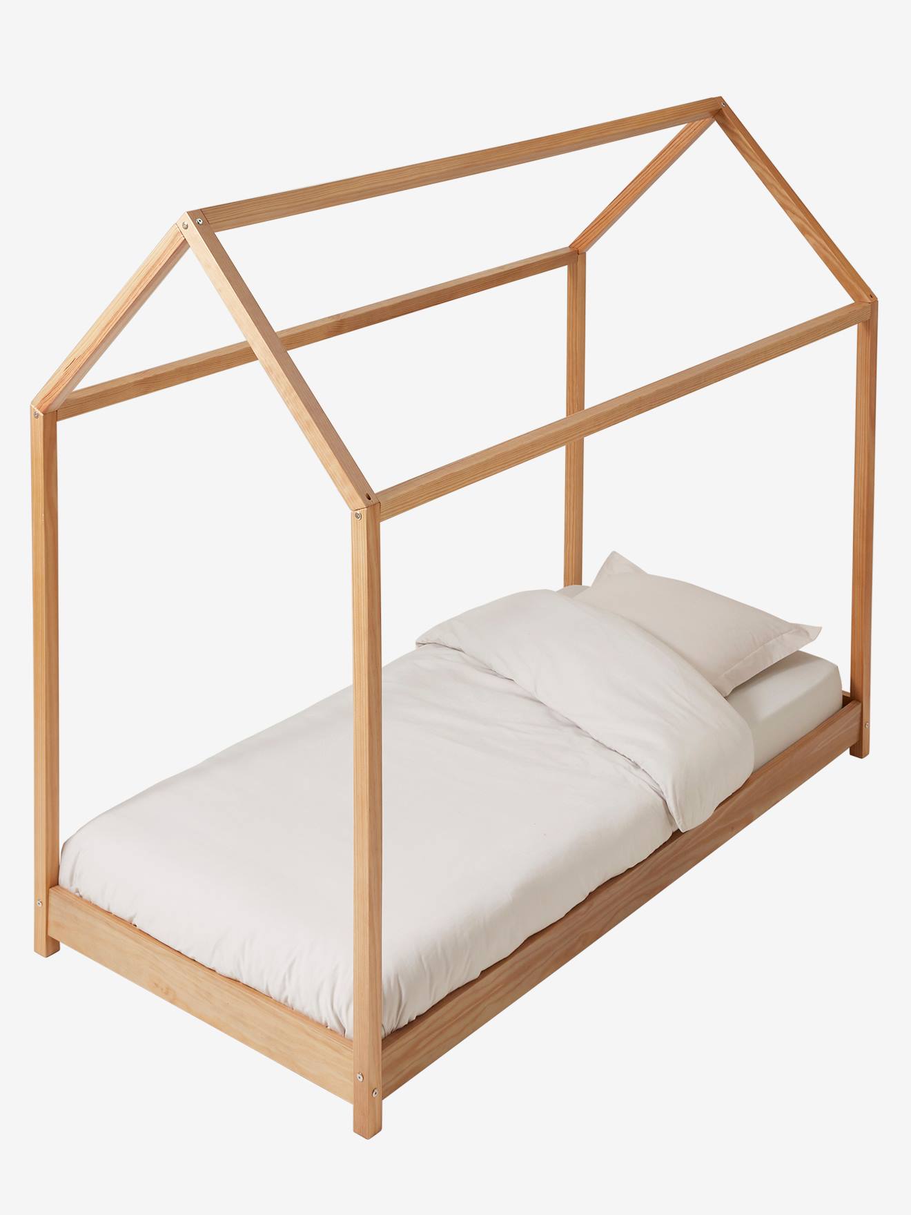 Lit cabane au sol enfant VENDREDI bois